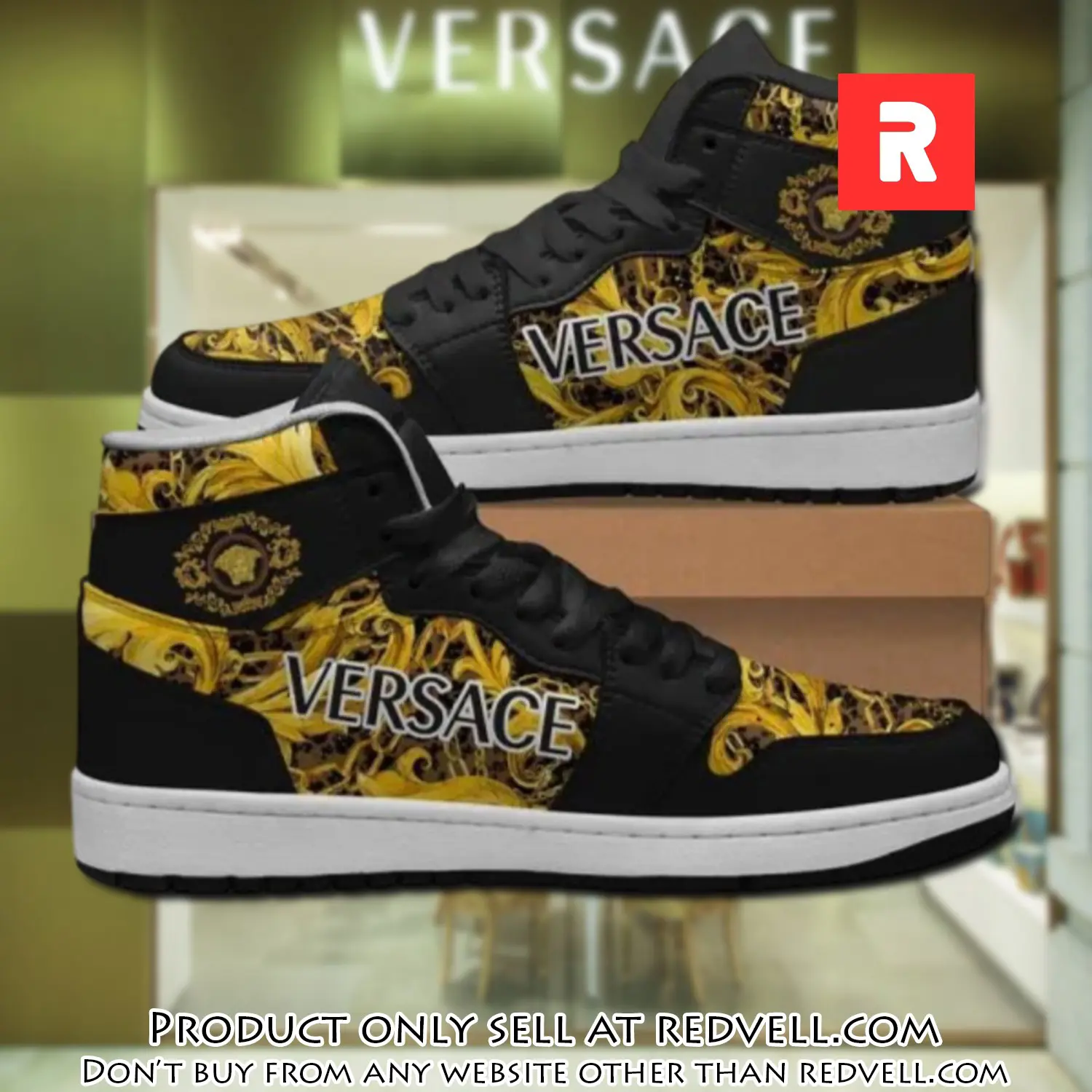 Gianni versace black high air jordan sneakers shoes hot gifts unisex rv3453311